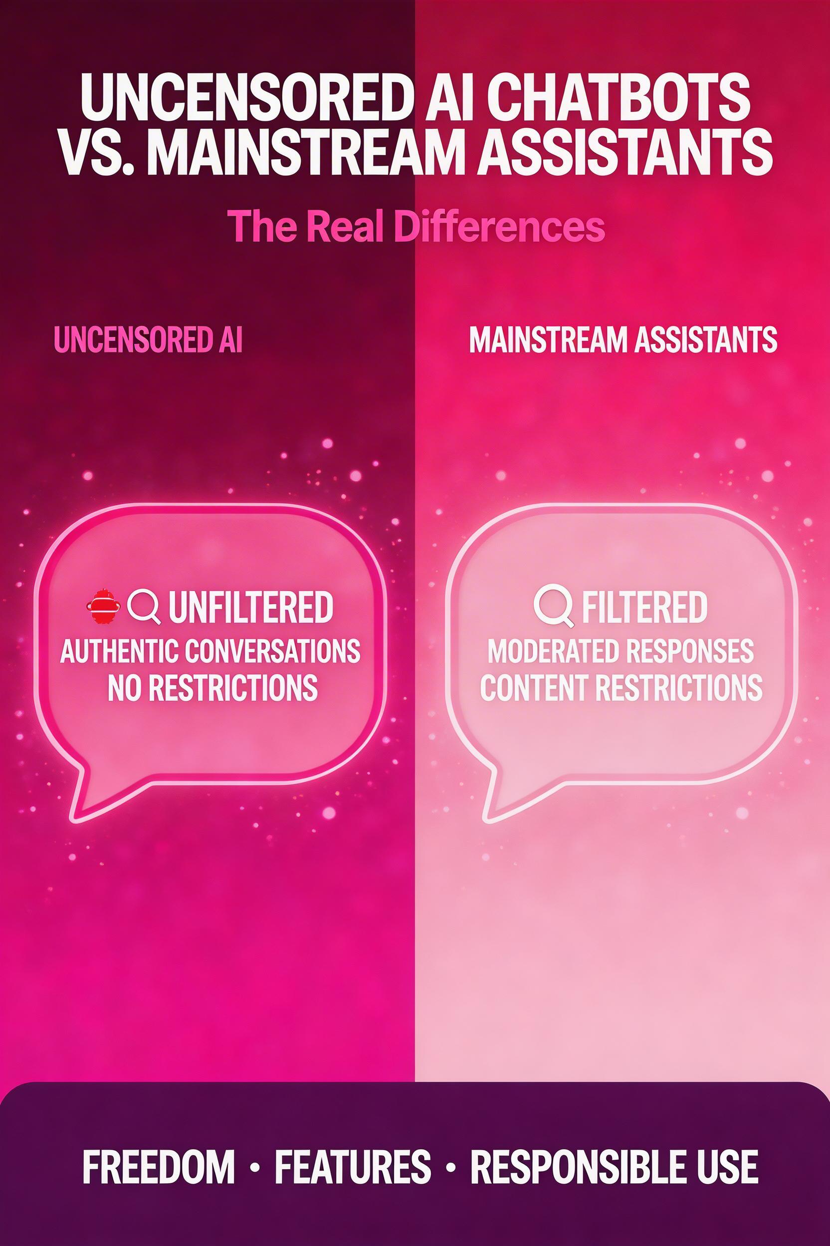 Uncensored AI Chatbots vs. Mainstream Assistants: The Real Differences