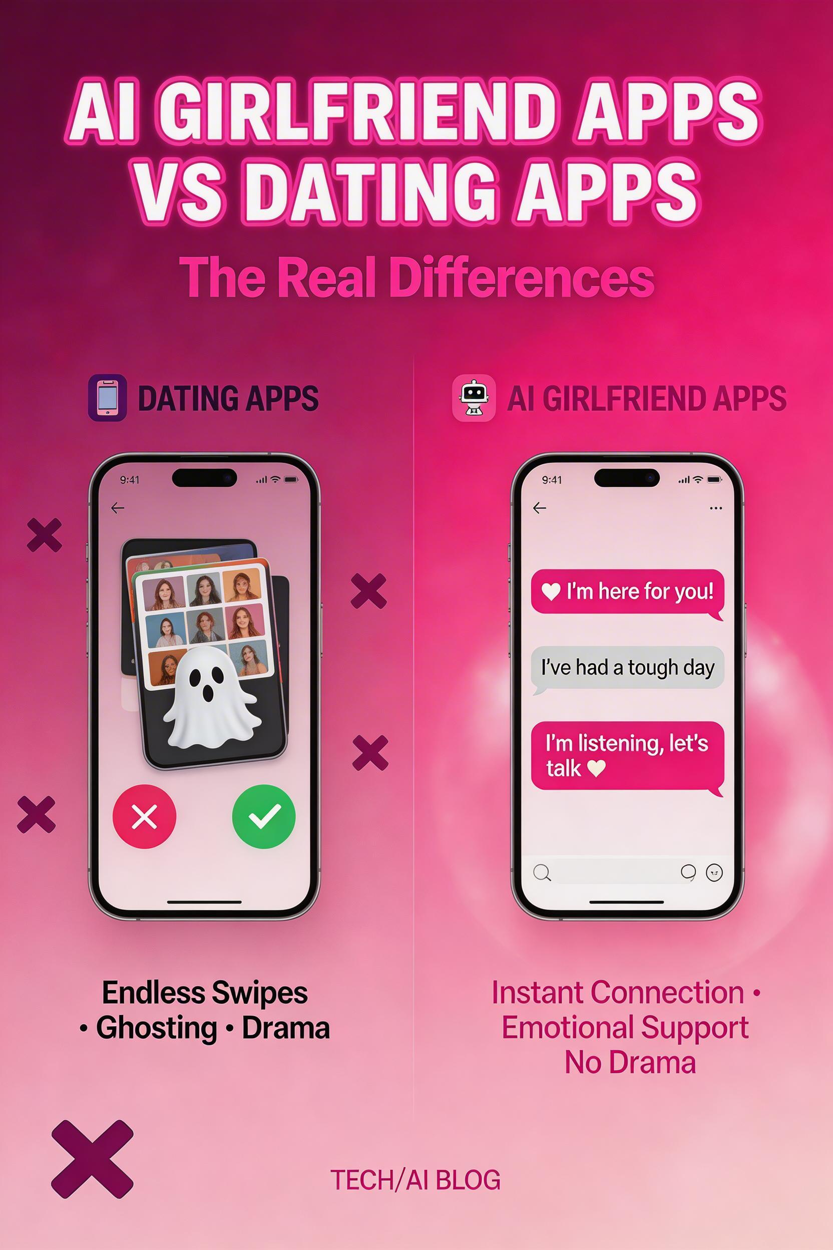 AI Girlfriend Apps vs Dating Apps: The Real Differences
